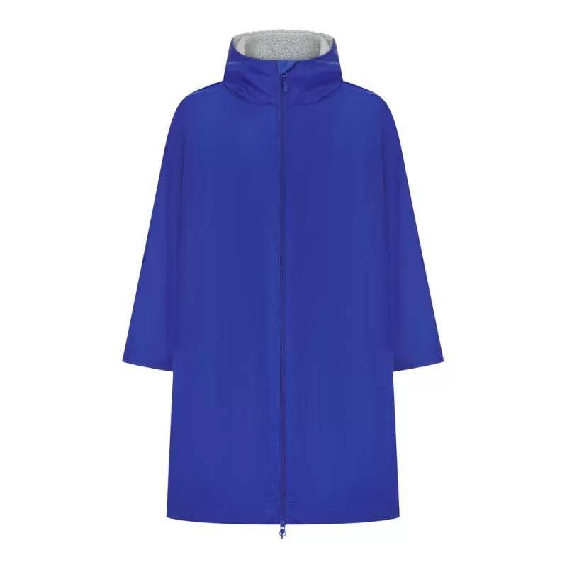 Longue veste imperméable doublure en polaire et capuche, poches zippées, 280 g/m²