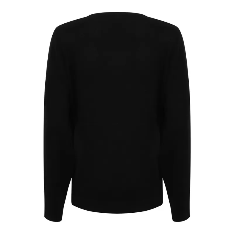 Pull col V femme en coton acrylique jauge 12, 285 g/m²