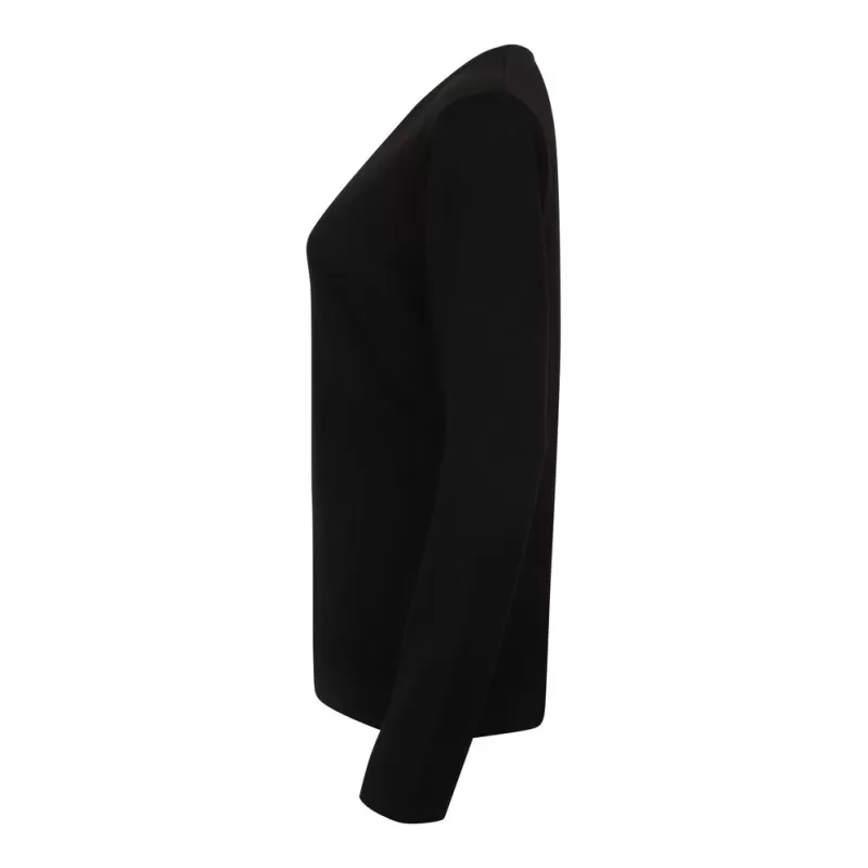 Pull col V femme en coton acrylique jauge 12, 285 g/m²