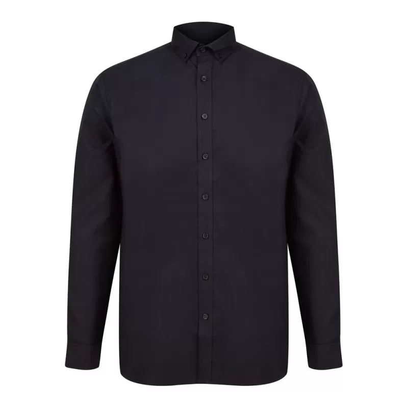 Chemise Oxford manches longues en coton infroissable, coupe décontractée, 150 g/m²