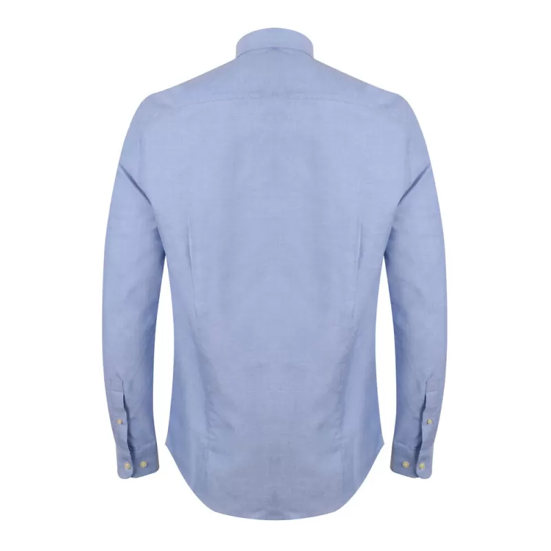 Chemise Oxford manches longues en coton infroissable, coupe cintrée, 150 g/m²
