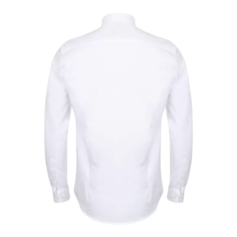 Chemise Oxford manches longues en coton infroissable, coupe cintrée, 150 g/m²