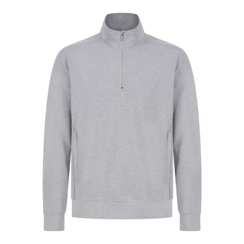 Sweat-shirt durable col zippé, intérieur brossé, 2 poches latérales zippées, 300 g/m²