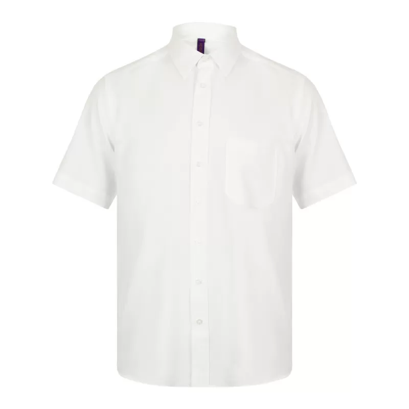 Chemisette respirante manches courtes en polyester léger, boutons nacrés, 115 g/m²