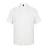 Chemisette respirante manches courtes en polyester léger, boutons nacrés, 115 g/m²