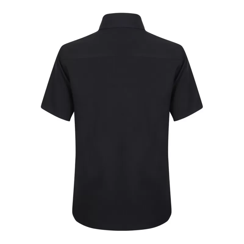 Chemisette respirante manches courtes en polyester léger, boutons nacrés, 115 g/m²