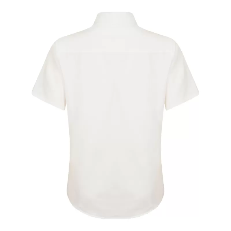 Chemisette femme respirante manches courtes en polyester léger, boutons nacrés, 115 g/m²