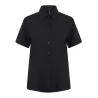 Chemisette femme respirante manches courtes en polyester léger, boutons nacrés, 115 g/m²