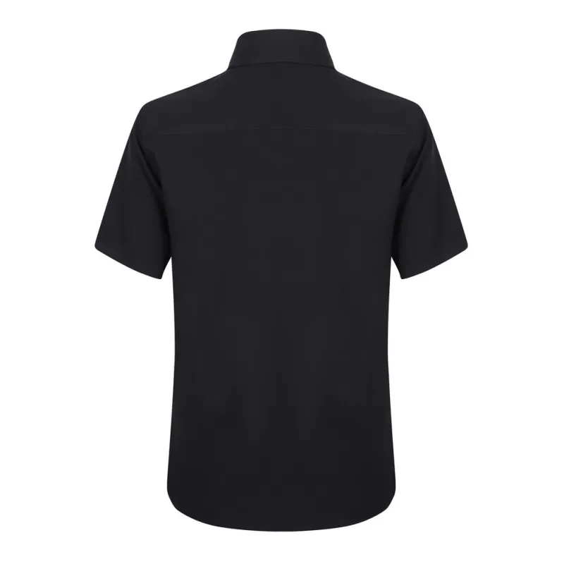 Chemisette femme respirante manches courtes en polyester léger, boutons nacrés, 115 g/m²