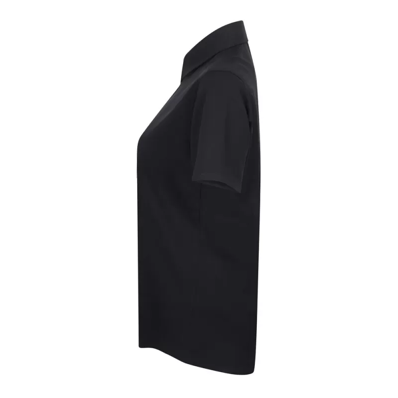 Chemisette femme respirante manches courtes en polyester léger, boutons nacrés, 115 g/m²