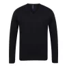 Pull col V homme en coton acrylique jauge 12, 285 g/m²