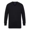 Pull col V homme en coton acrylique jauge 12, 285 g/m²