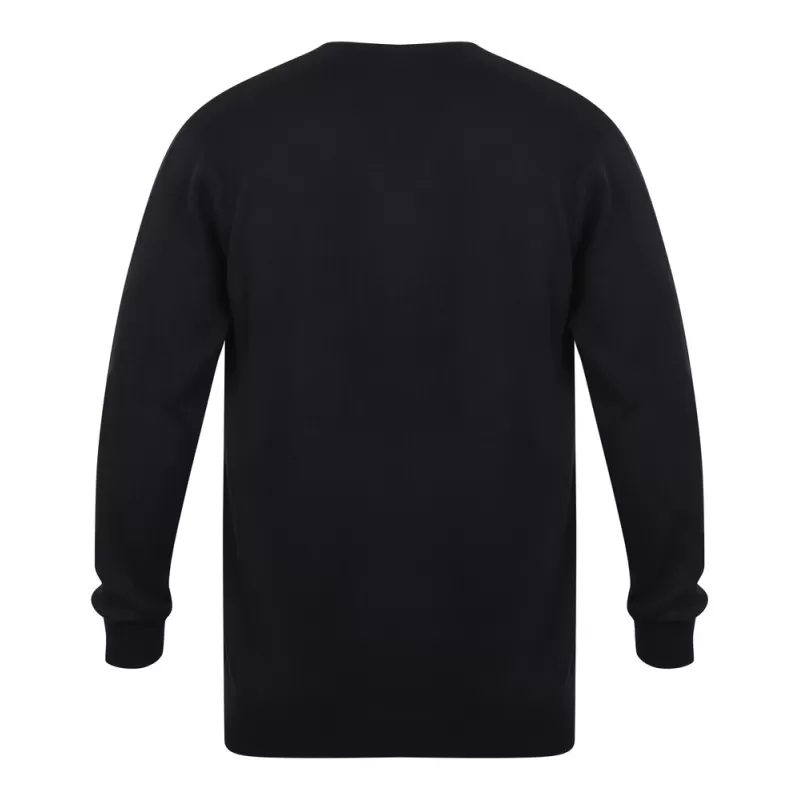 Pull col V homme en coton acrylique jauge 12, 285 g/m²