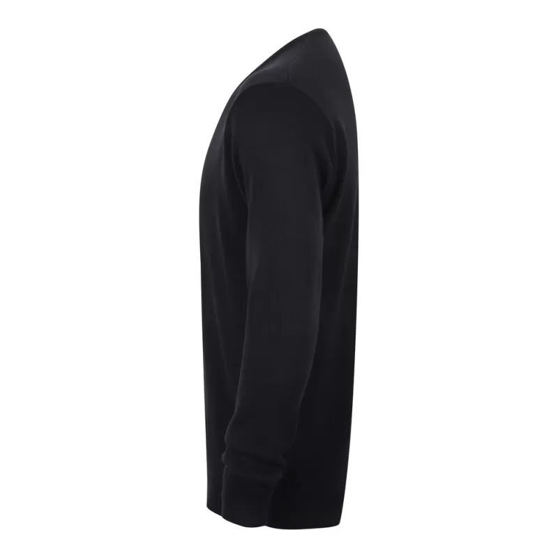 Pull col V homme en coton acrylique jauge 12, 285 g/m²