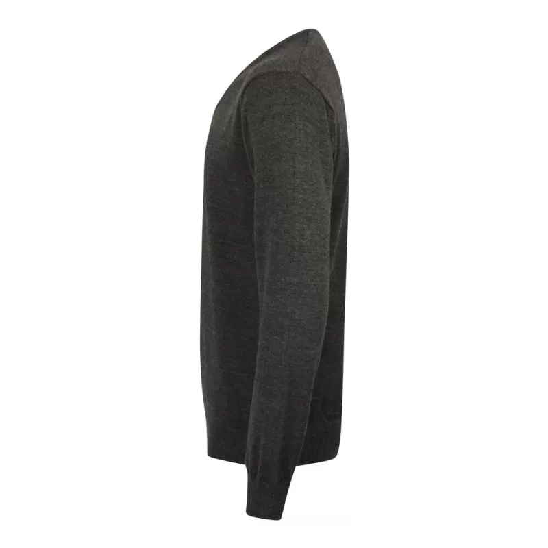 Pull col V homme en coton acrylique jauge 12, 285 g/m²