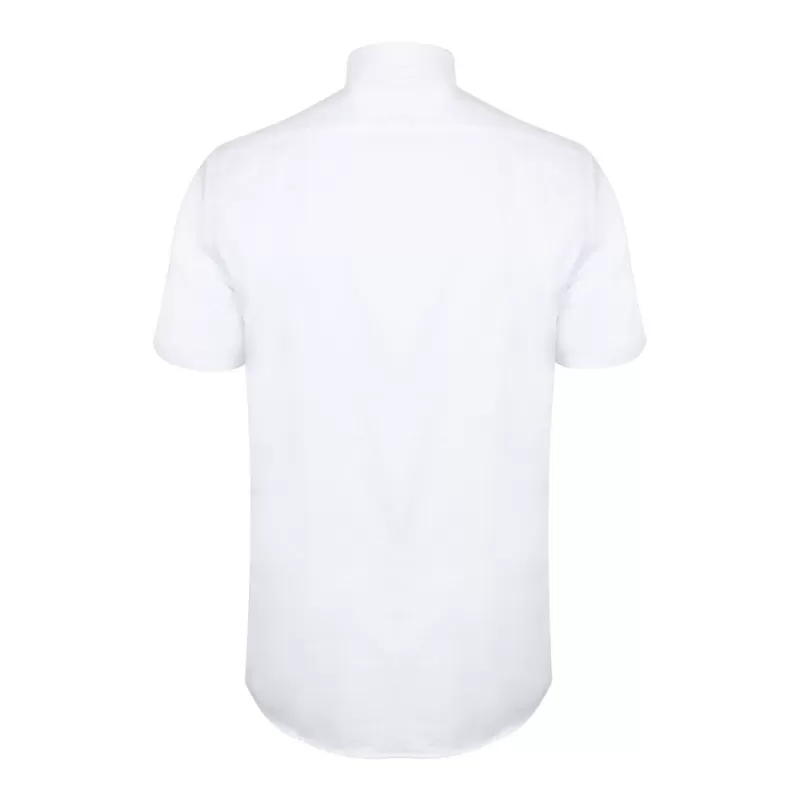 Chemise Oxford manches courtes en coton infroissable, coupe droite, 150 g/m²