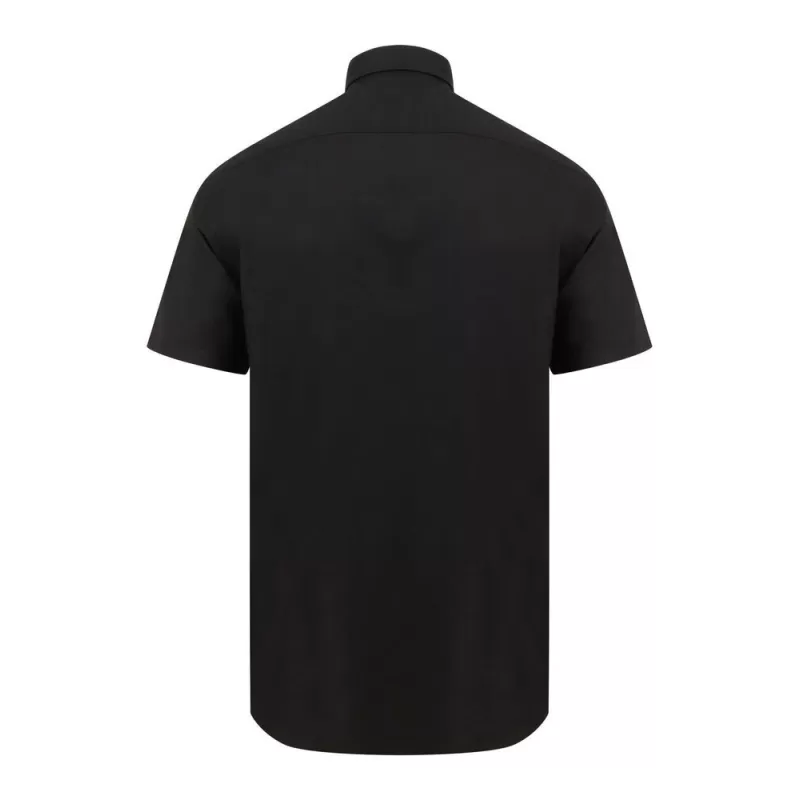 Chemise Oxford manches courtes en coton infroissable, coupe droite, 150 g/m²