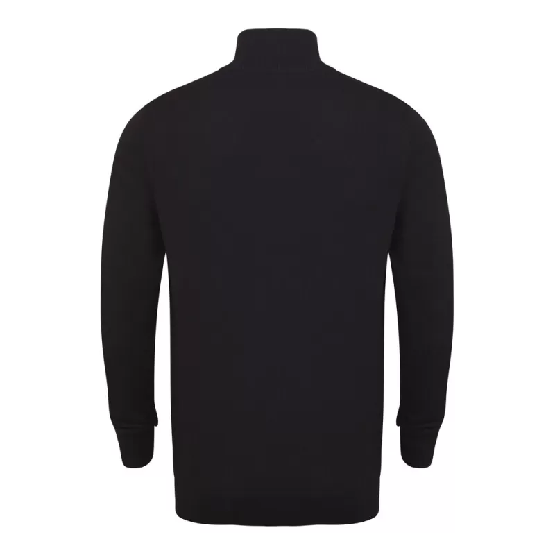 Pull col zippé en coton acrylique jauge 12, 225 g/m²
