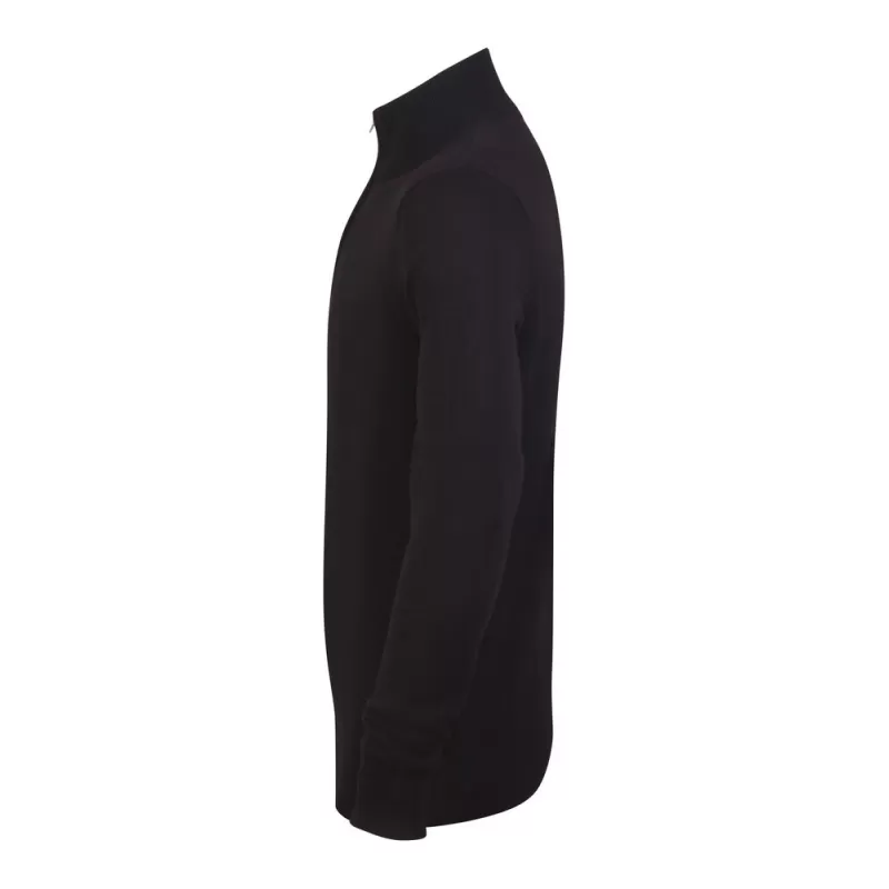 Pull col zippé en coton acrylique jauge 12, 225 g/m²