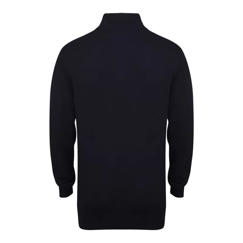 Pull col zippé en coton acrylique jauge 12, 225 g/m²
