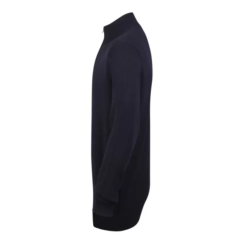Pull col zippé en coton acrylique jauge 12, 225 g/m²