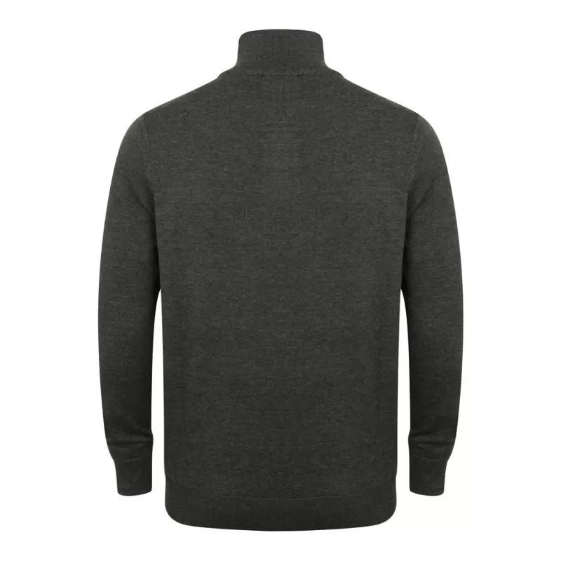 Pull col zippé en coton acrylique jauge 12, 225 g/m²