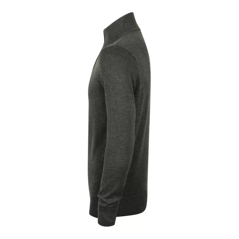 Pull col zippé en coton acrylique jauge 12, 225 g/m²