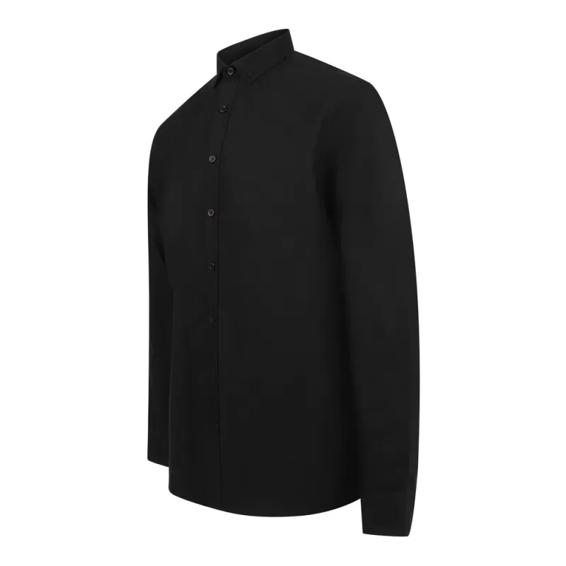 Chemise Oxford manches longues en coton infroissable, coupe droite, 150 g/m²