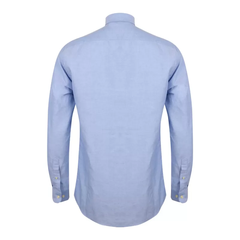 Chemise Oxford manches longues en coton infroissable, coupe droite, 150 g/m²