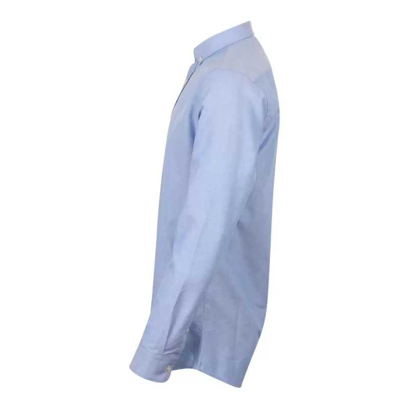 Chemise Oxford manches longues en coton infroissable, coupe droite, 150 g/m²