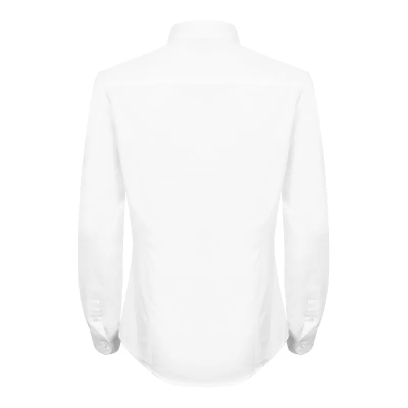 Chemise femme Oxford manches longues en coton infroissable, coupe droite, 150 g/m²