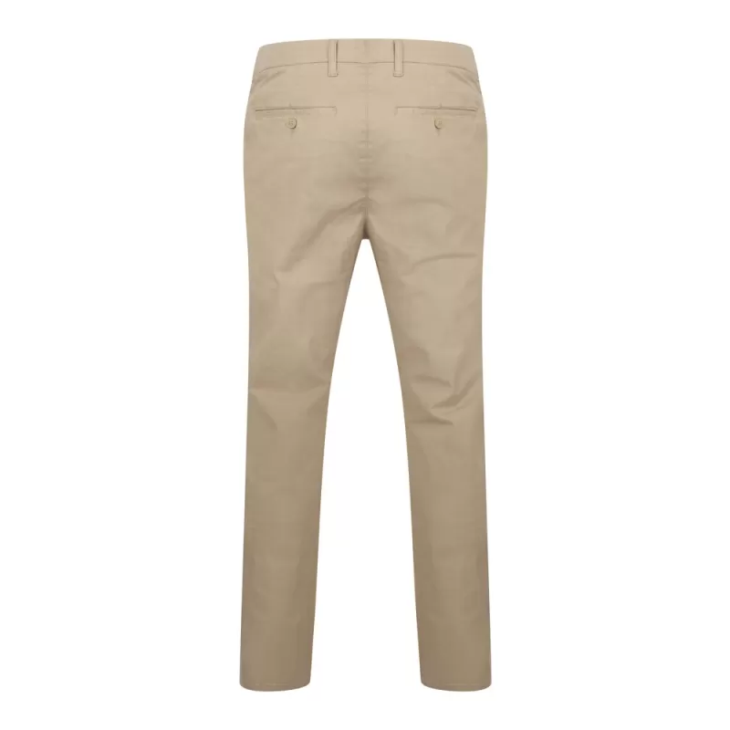 Pantalon homme chino slim en coton élastique, ceinture ajustable, 4 poches, 225 g/m²