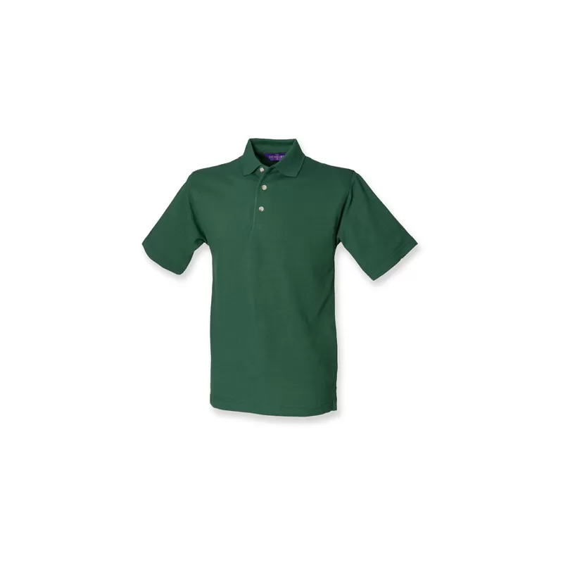 Polo homme en coton piqué col indéformable, 225 g/m²
