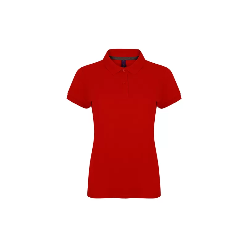 Polo femme en coton coupe moderne col côtelé, manches courtes, 180 g/m²