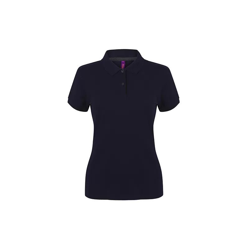 Polo femme en coton coupe moderne col côtelé, manches courtes, 180 g/m²