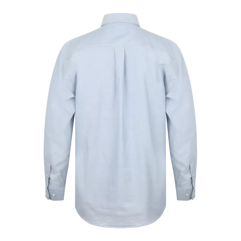 Chemise classique manches longues en polycoton oxford, poche poitrine, 170 g/m²