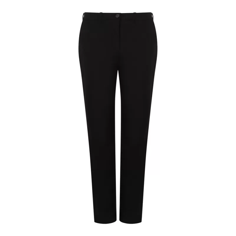 Pantalon femme chino slim en coton élastique, ceinture ajustable, 4 poches, 225 g/m²