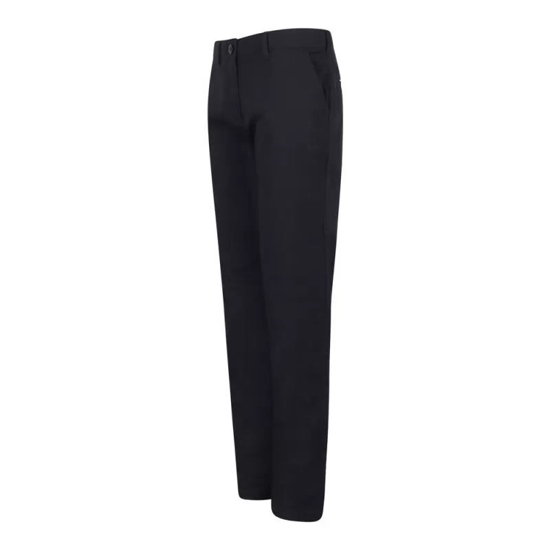 Pantalon femme chino slim en coton élastique, ceinture ajustable, 4 poches, 225 g/m²