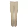 Pantalon femme chino slim en coton élastique, ceinture ajustable, 4 poches, 225 g/m²