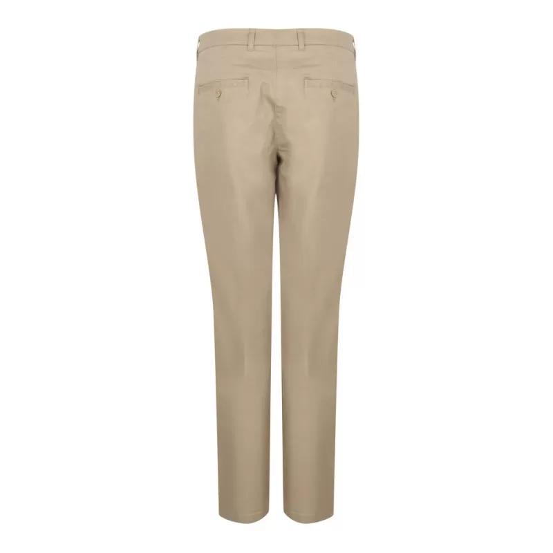 Pantalon femme chino slim en coton élastique, ceinture ajustable, 4 poches, 225 g/m²