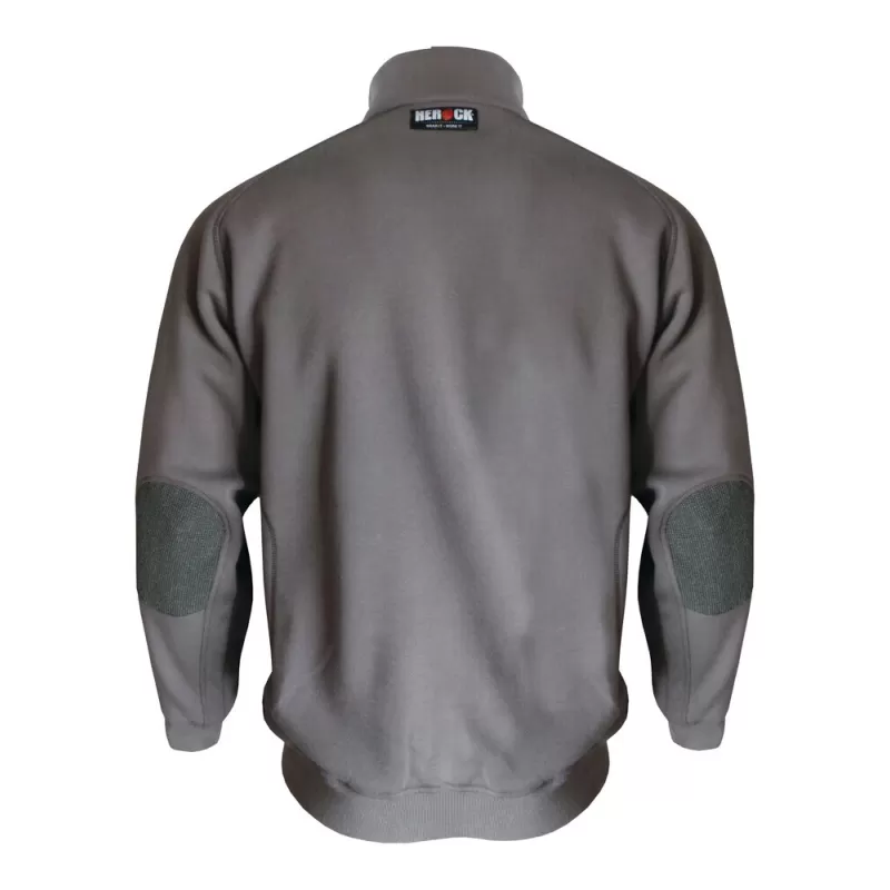 Sweat doublé polaire, pièces renforcées au niveau des coudes, poche poitrine, 430 g/m²