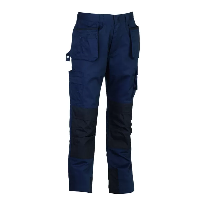 Pantalon de travail multi-poches déperlant en polyester et coton, 280 g/m²