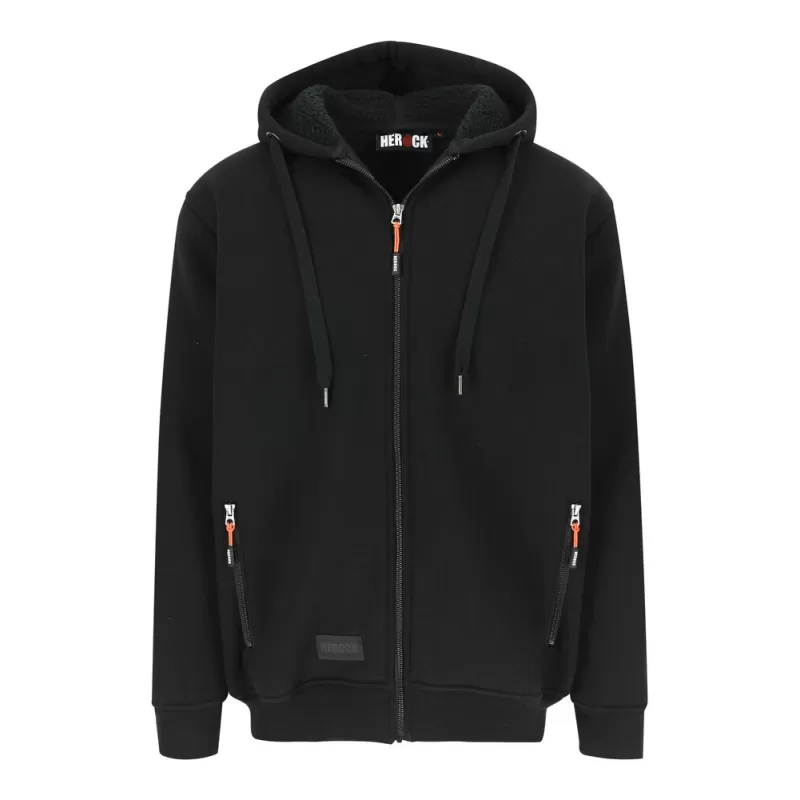 Sweat zippé à capuche déperlant doublé Sherpa imprimé Herock, 600 g/m²