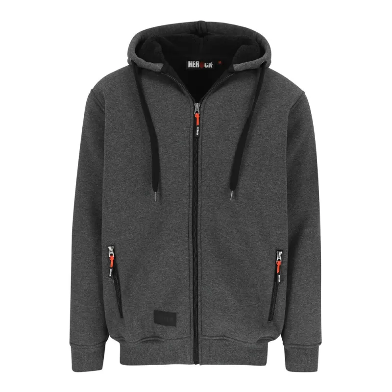 Sweat zippé à capuche déperlant doublé Sherpa imprimé Herock, 600 g/m²