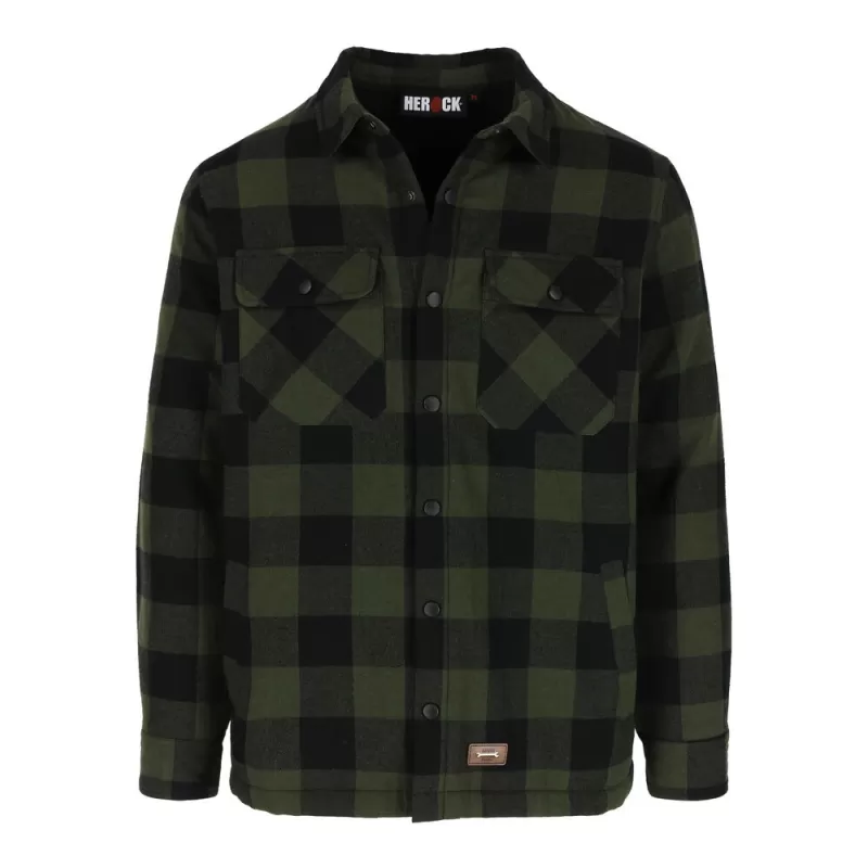 Chemise en flanelle, fermeture bouton-pression, poches multiples, 300 g/m²