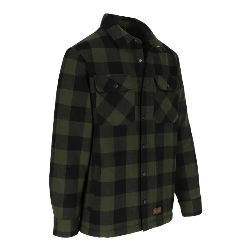 Chemise en flanelle, fermeture bouton-pression, poches multiples, 300 g/m²