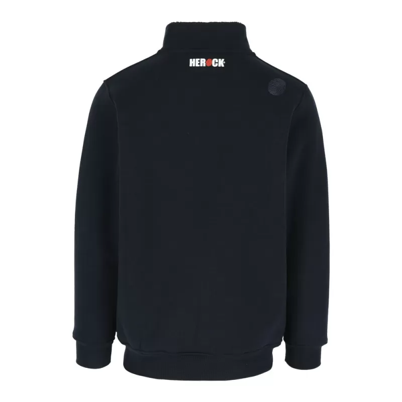 Sweat zippé déperlant doublure Sherpa, fermeture grand zip, poche poitrine, 600 g/m²