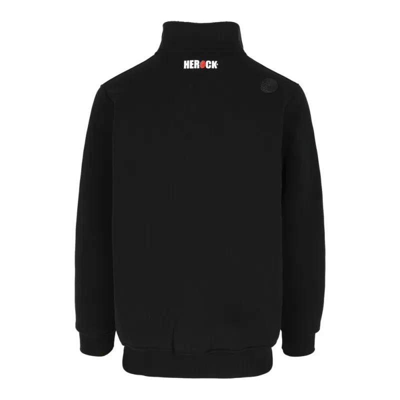 Sweat zippé déperlant doublure Sherpa, fermeture grand zip, poche poitrine, 600 g/m²
