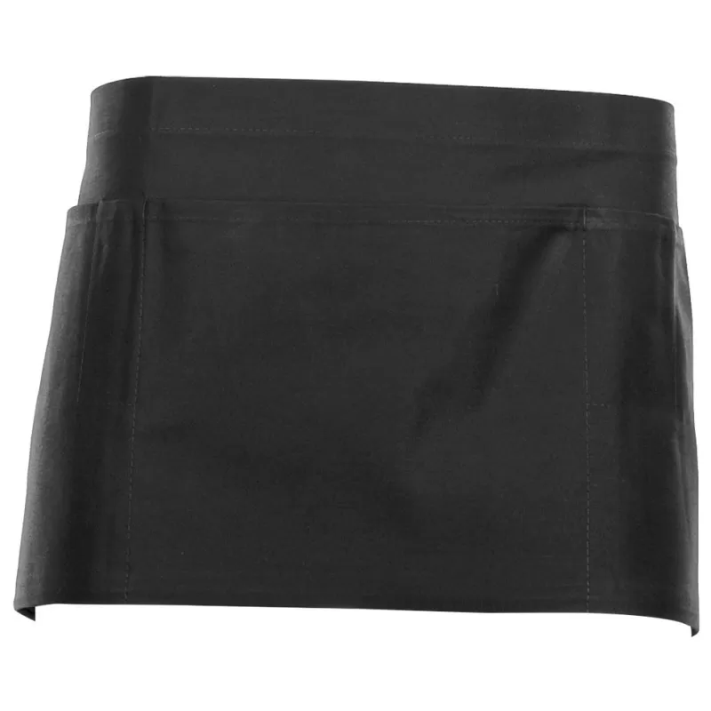 Tablier de barman court en coton, multipoches, 280 g/m²