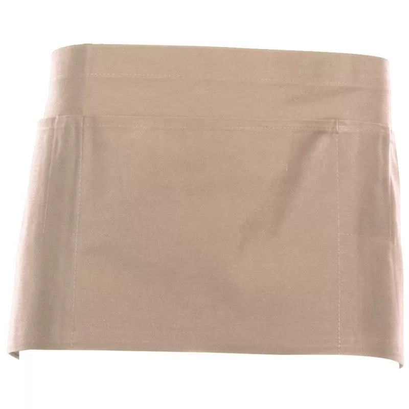 Tablier de barman court en coton, multipoches, 280 g/m²